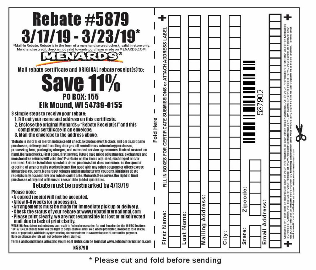 11 Rebate Form Menards Download RebateMenards