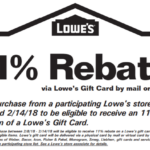 Expired Lowe s 11 Rebate For Online And In Store Purchase 2 8 2 14
