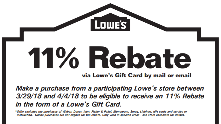 Lowe s 11 Rebate In Select Midwest Stores 1 20 1 26 Doctor Of Credit