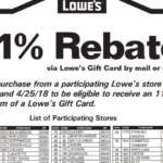 Lowe s Home Improvement Shoppers Get A Free 11 Rebate Back On Your In Store Purchase This