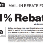 Lowe s Rebate Promotion Get 11 Rebate W Purchases Up To 500