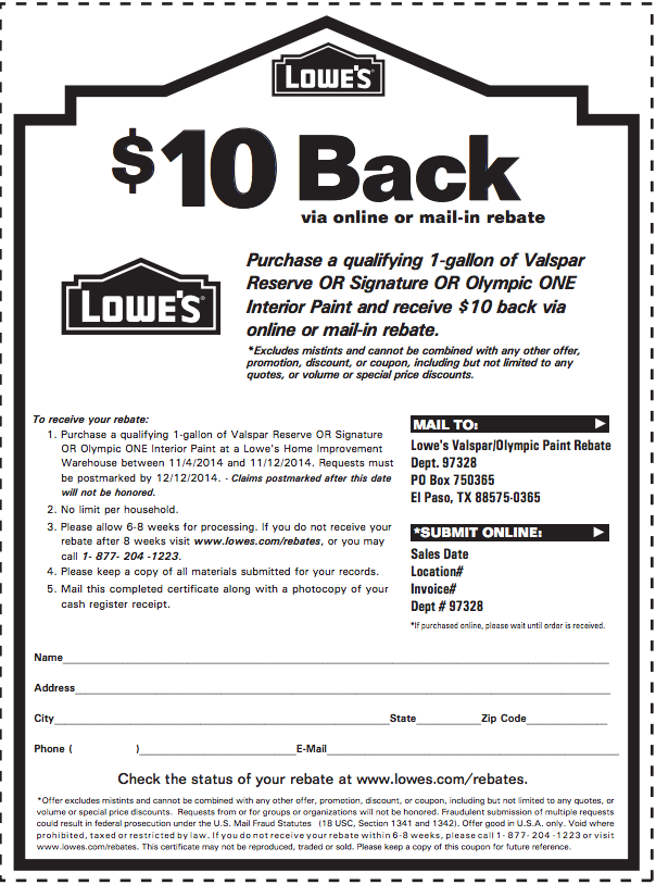Lowes Coupons Promotions Specials For November 2018