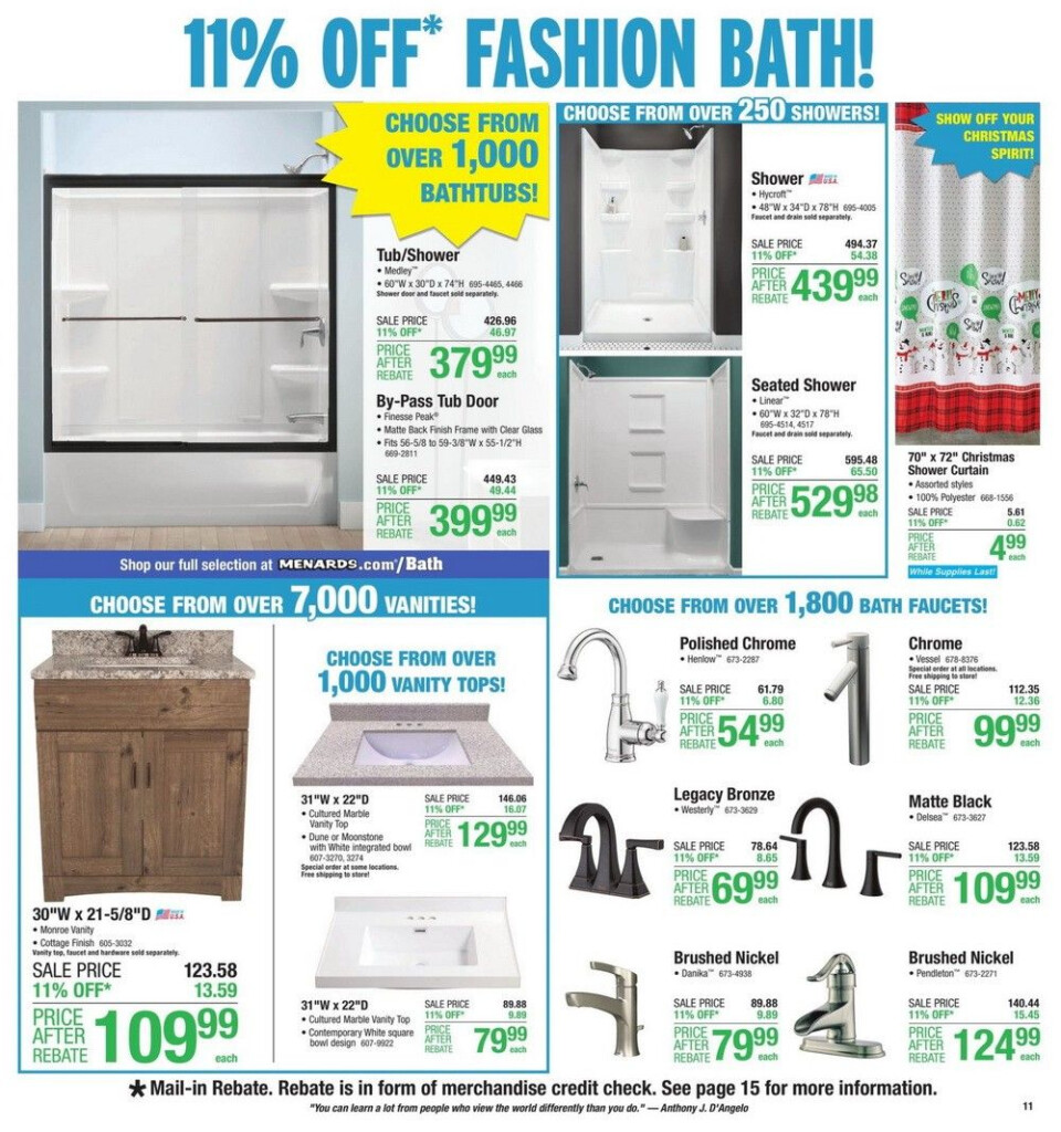 Menards 11 Rebate Sale Ad Nov 15 Nov 25 2020