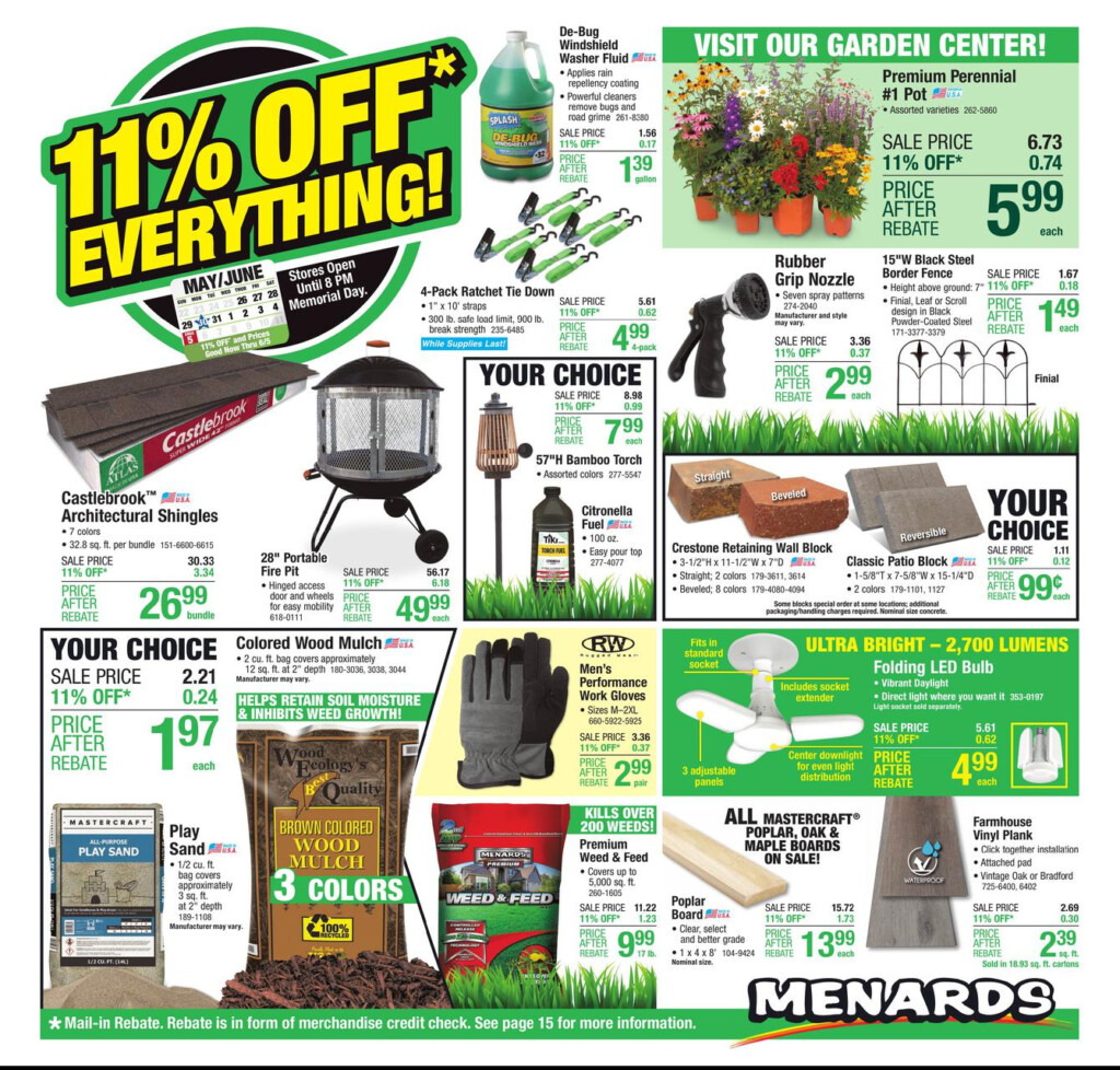 Menards 11 REBATE SALE May 26 Jun 05 2022 