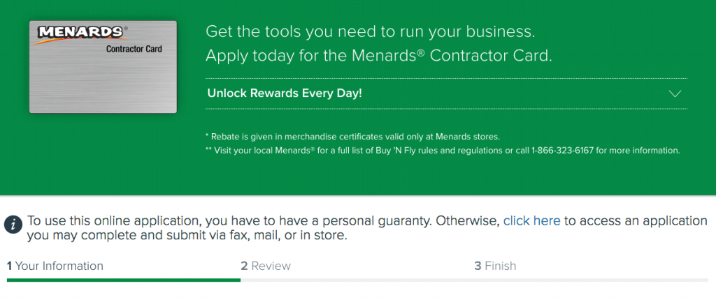 Menards Credit Card Application Online