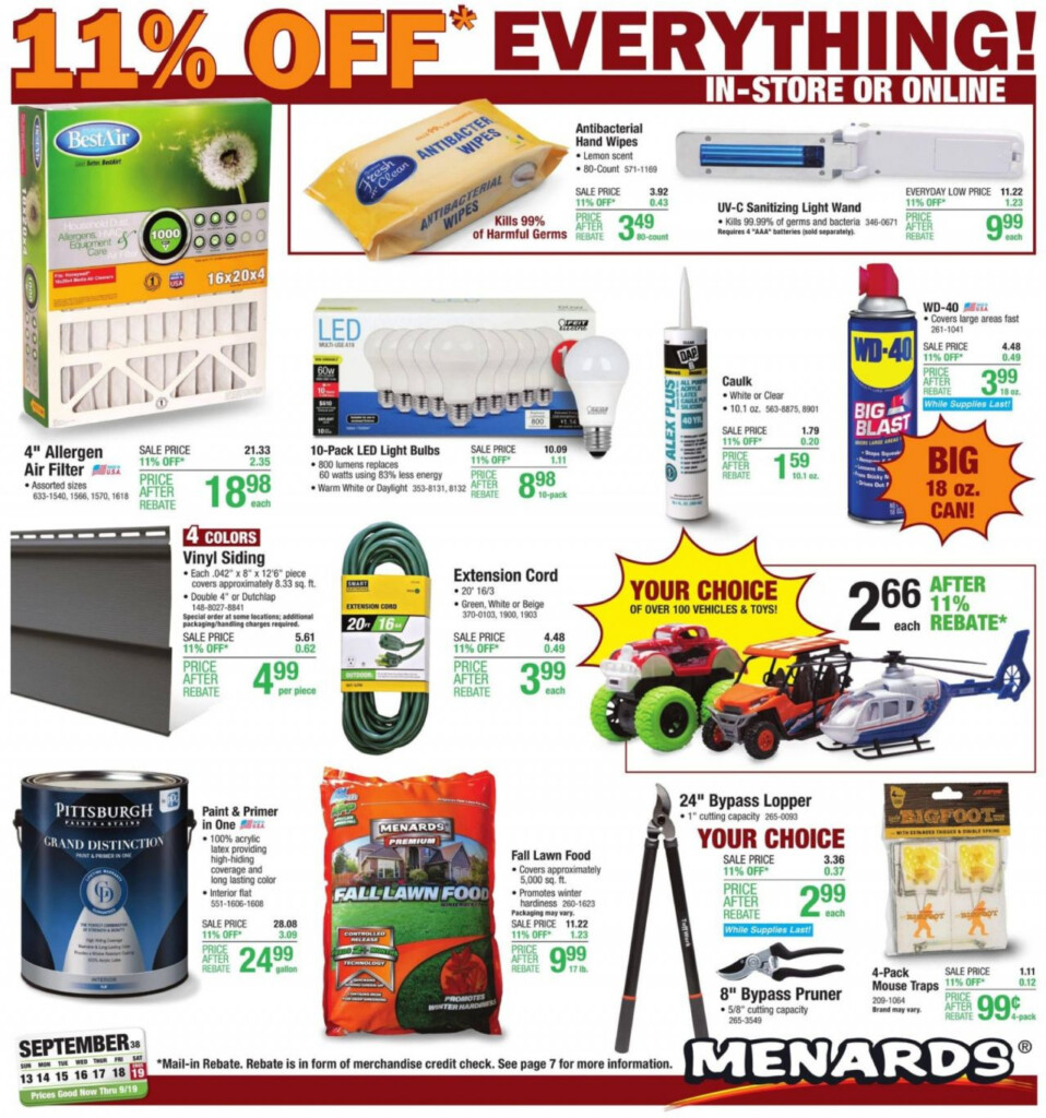 Menards Flyer 11 Rebate Sale Menards Sales Ads Flyer