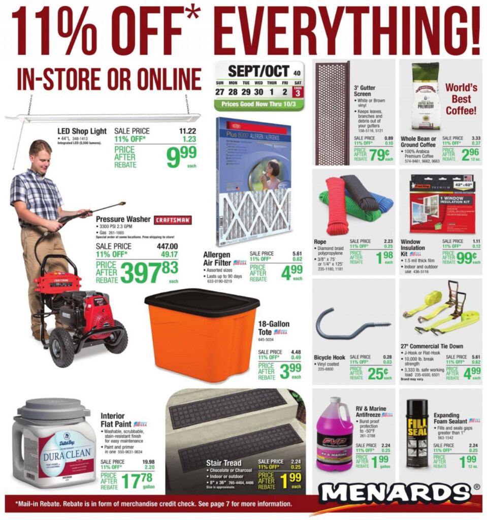 Menards Flyer 11 Off Everything Menards Led Shop Lights Sales Ads