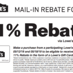 Expired Lowe s 11 Rebate Of Up To 500 In Select Areas In Store And