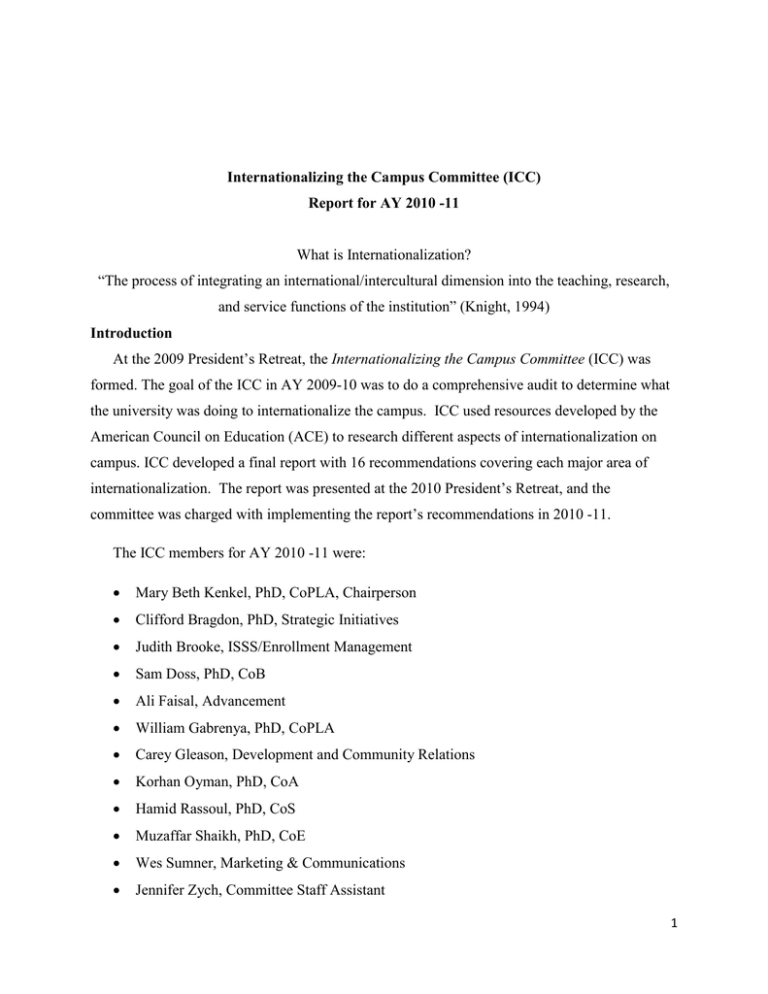 ICC Report For AY 2010 2011