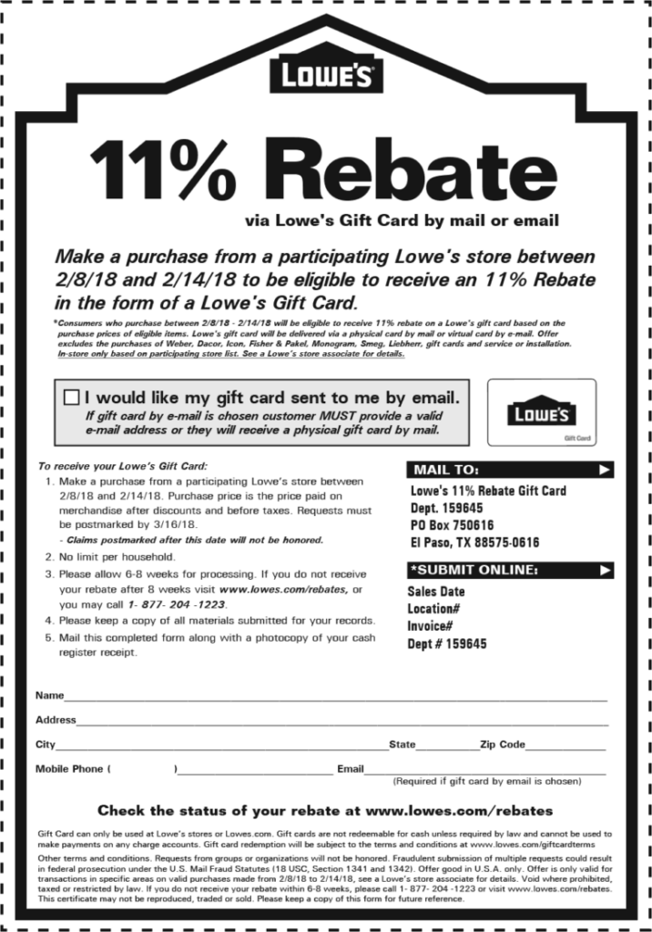 Lowes Eleven Percent Rebate LatestRebate