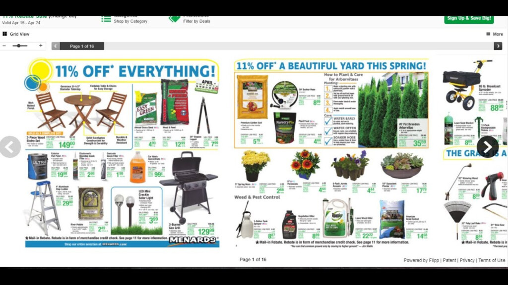 Menards 11 Off Everything Ad Sale And Mail In Rebates Freebies 04 15 