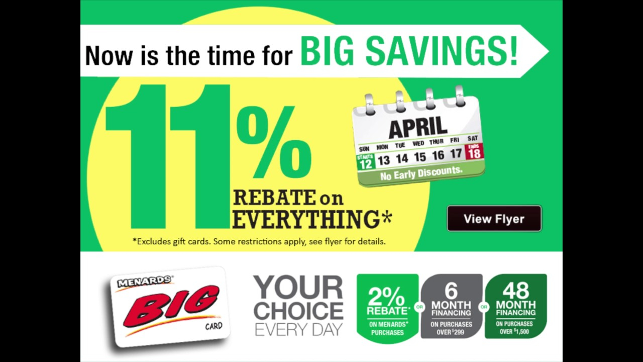 Menards 11 Rebate YouTube