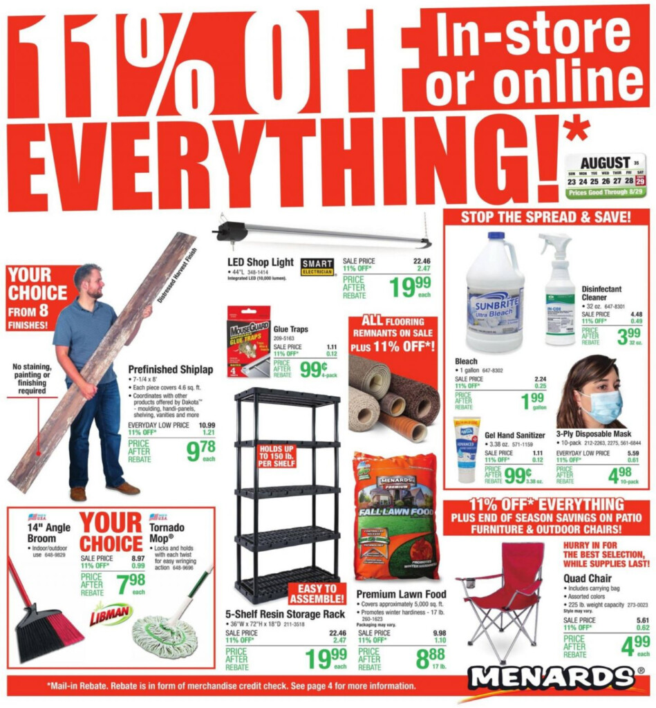 Menards Flyer 11 Rebate Sale Menards Sales Ads Menards Store