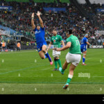 Rome Italy 25th Feb 2023 James Lowe 11 Of Ireland Kick During Six